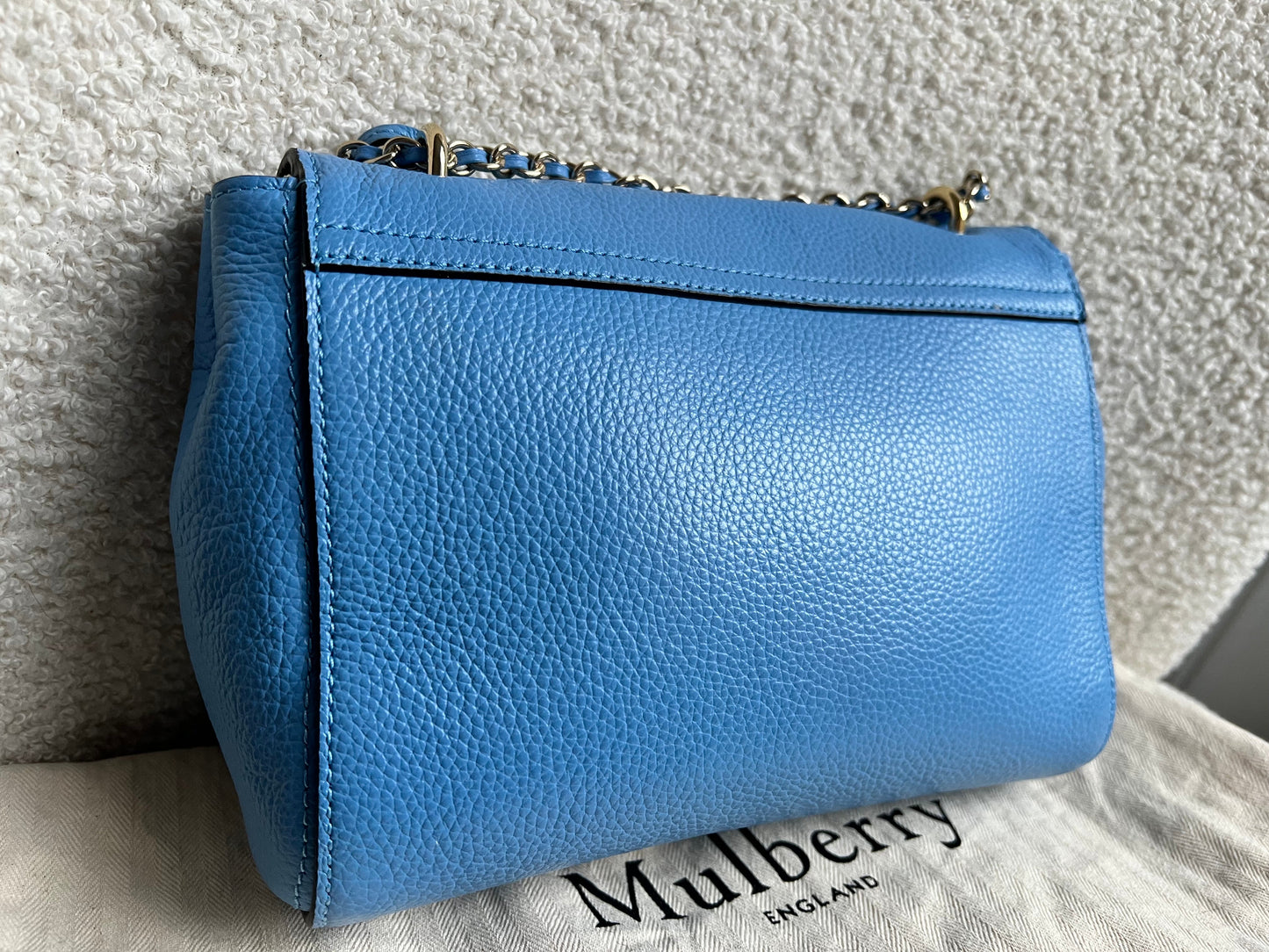 Mulberry Cornflower Blue Regular Lily with Gold Hardware (RRP £995)