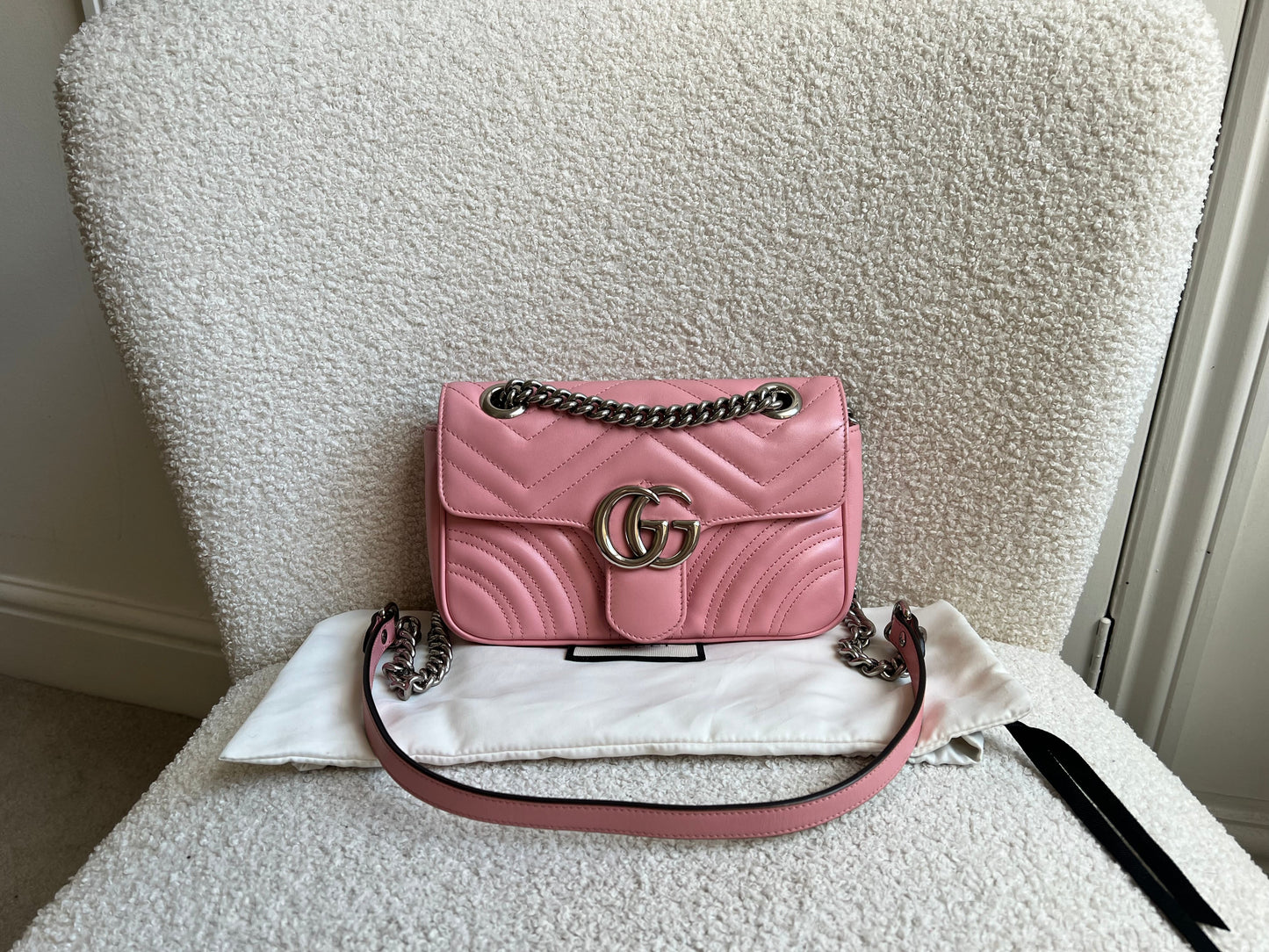 Gucci GG Pale Pink Marmont Mini Shoulder Bag (RRP £1,890)