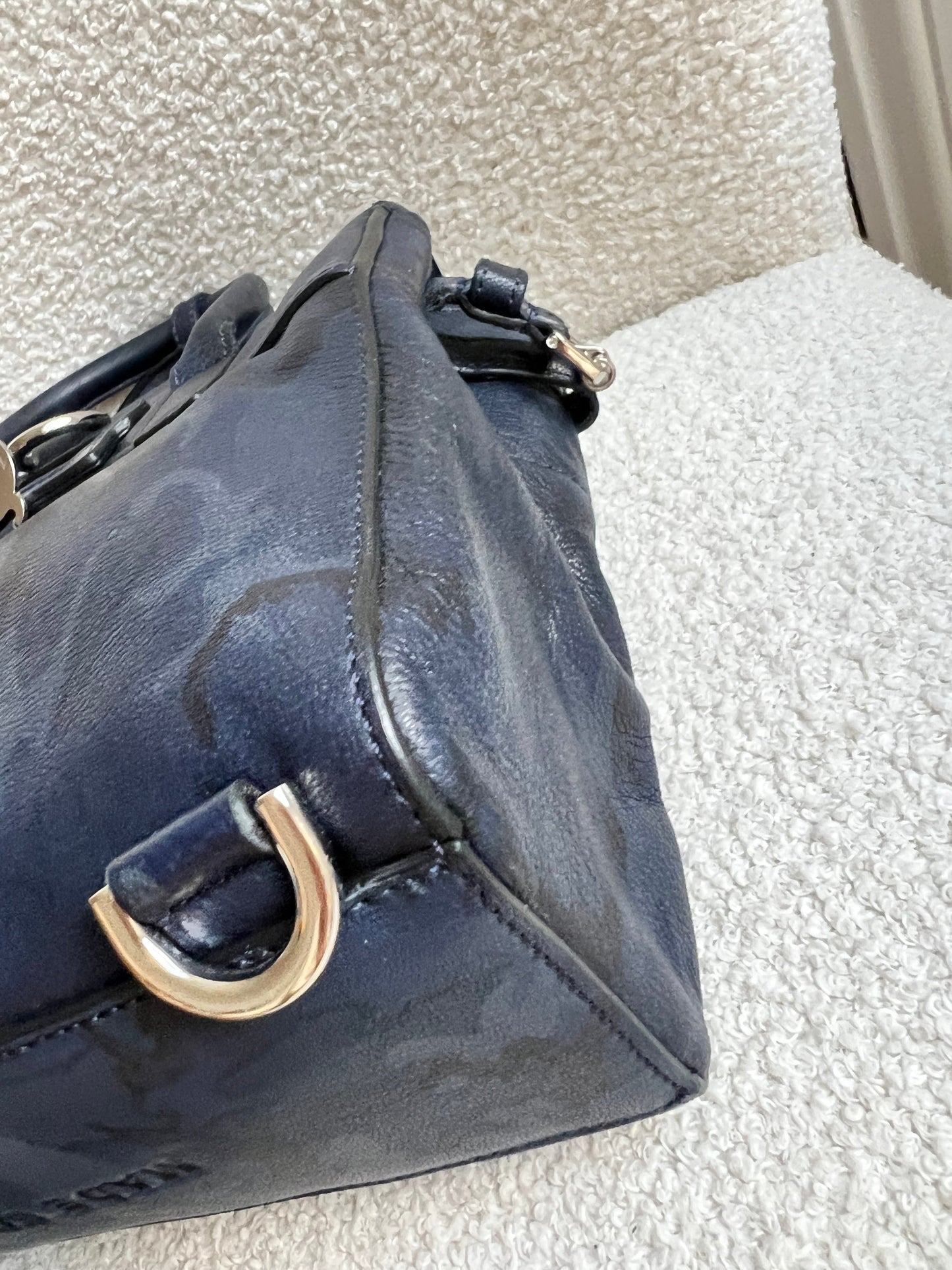 Mulberry Mini Cara Backpack in Midnight Blue Camo Printed Goat (RRP £995)