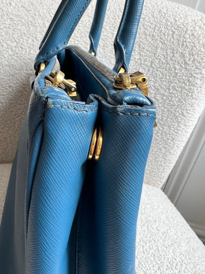 Prada Blue Saffiano Tote