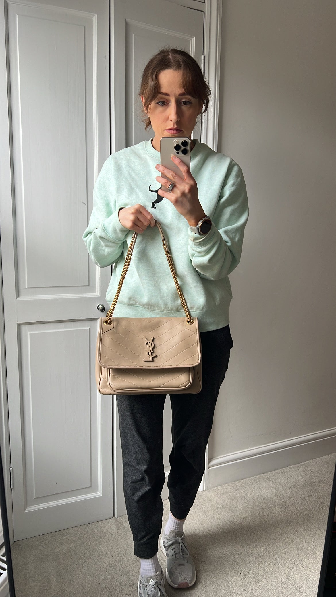 Yves Saint Laurent (YSL) Beige Medium Niki Chain Bag (RRP £2500)