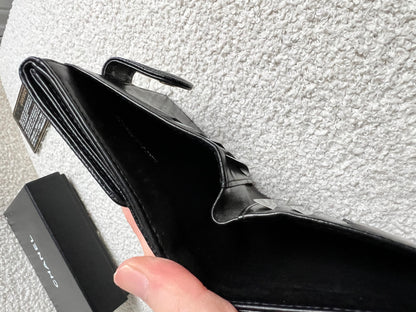 Chanel Black Caviar Timeless Small French Bifold Wallet