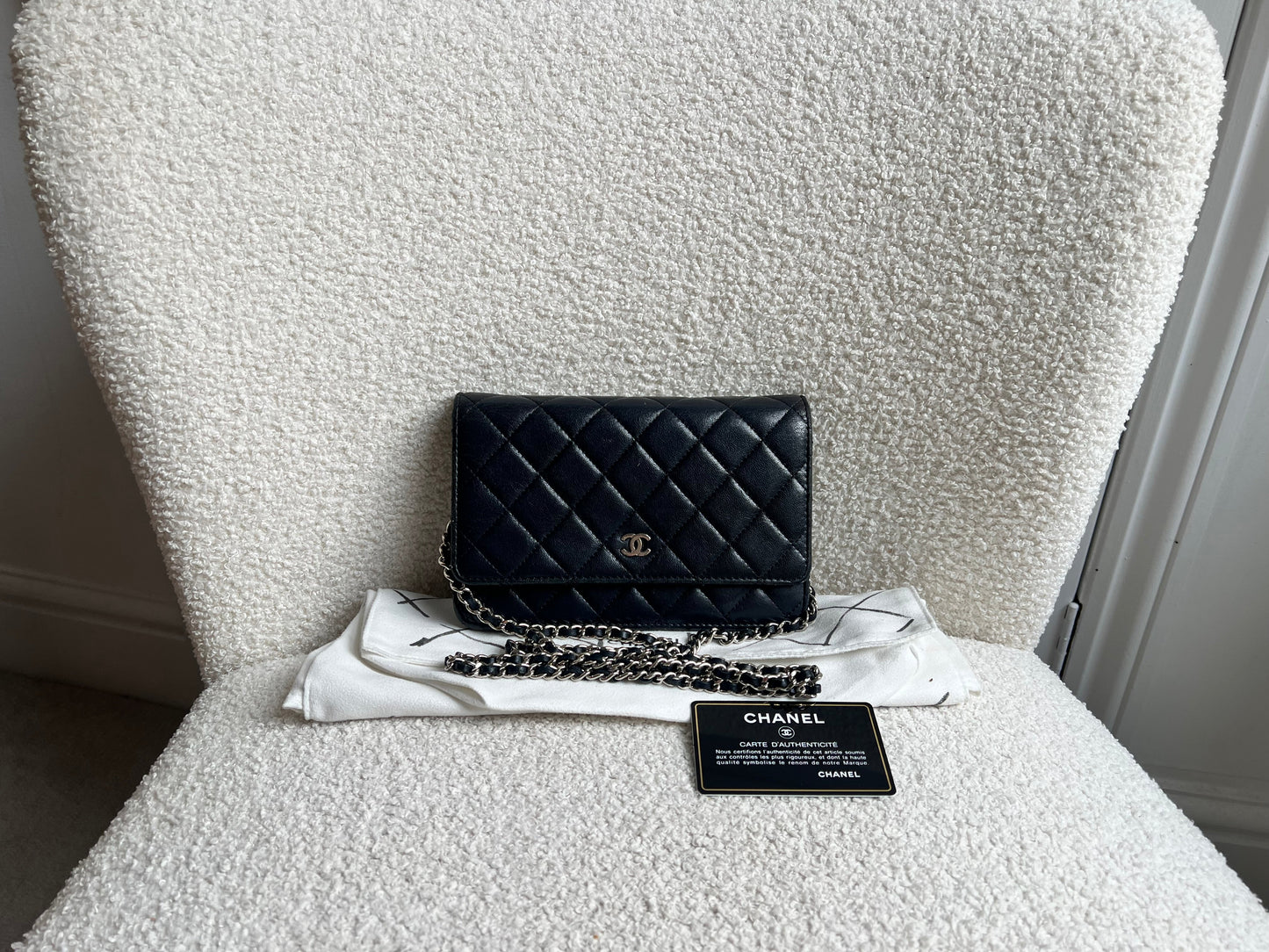 Chanel Wallet on Chain in Black Lambskin Silver Hardware (RRP £2,820)