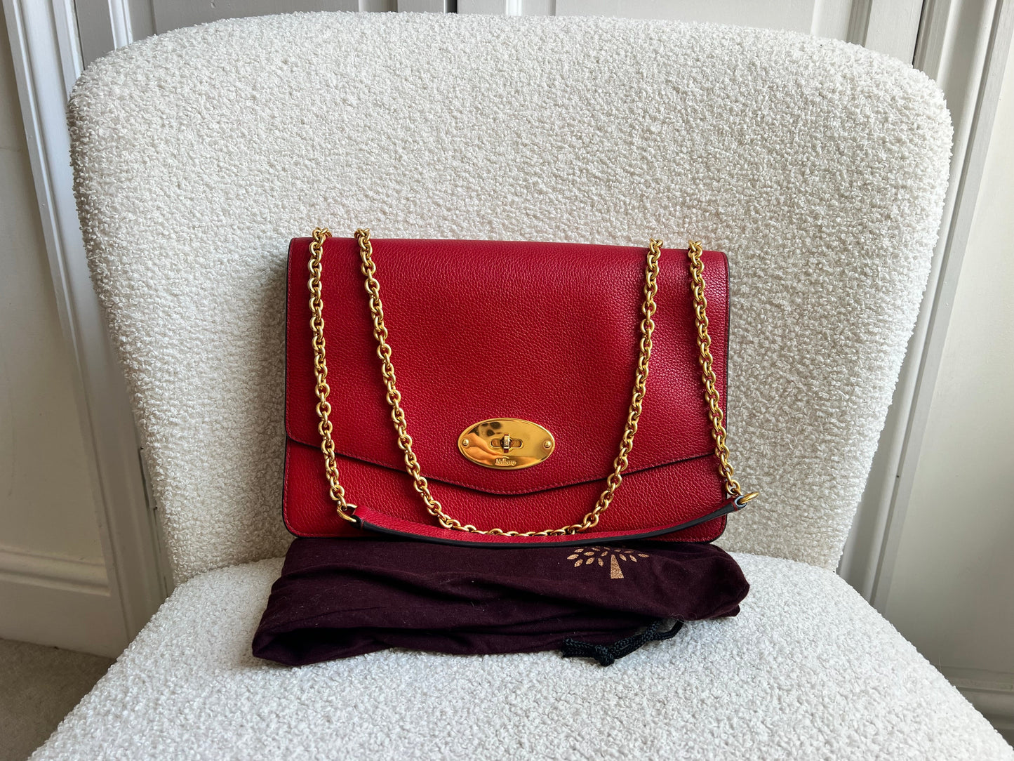 Mulberry Scarlet Red Large Darley Shoulder Bag (RRP £895)