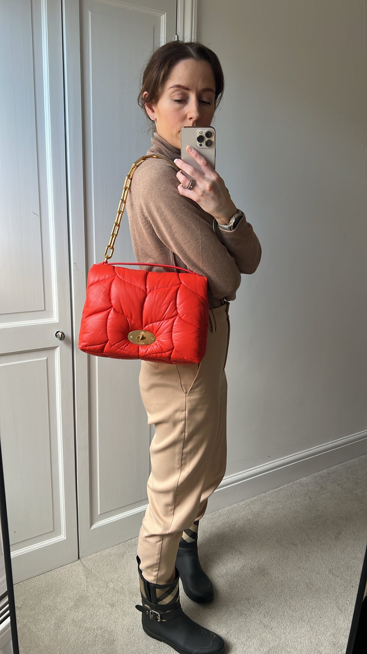 Mulberry Coral Orange Softie in Pillow Effect Nappa Leather (RRP £1650)