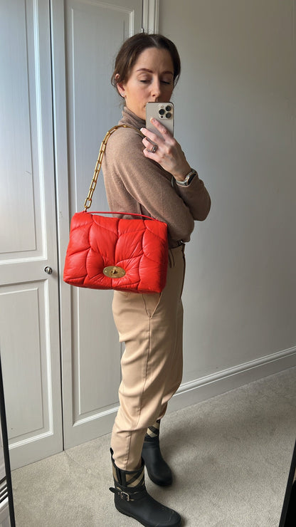 Mulberry Coral Orange Softie in Pillow Effect Nappa Leather (RRP £1650)