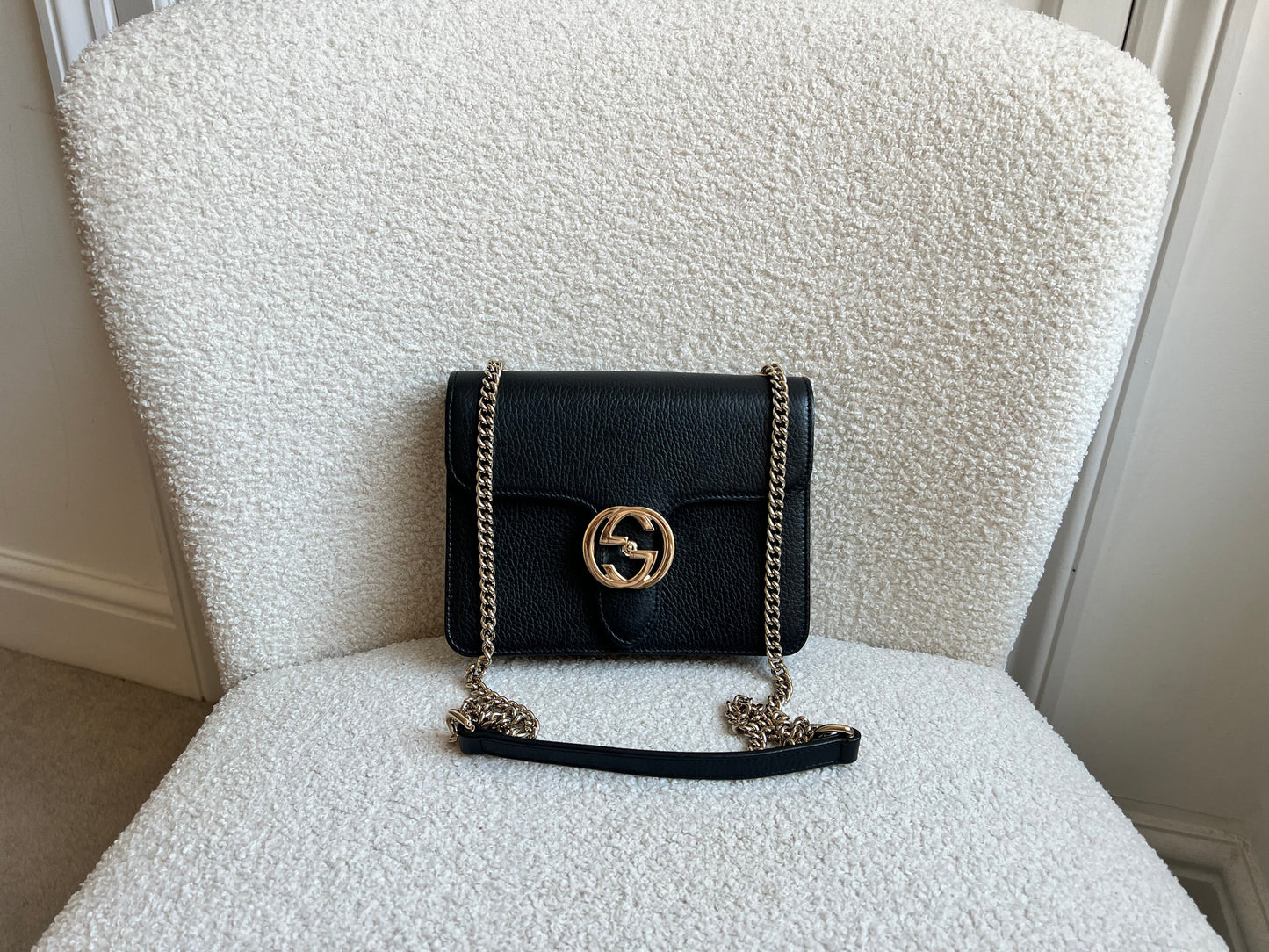 Gucci Interlocking GG Black Small Shoulder Bag