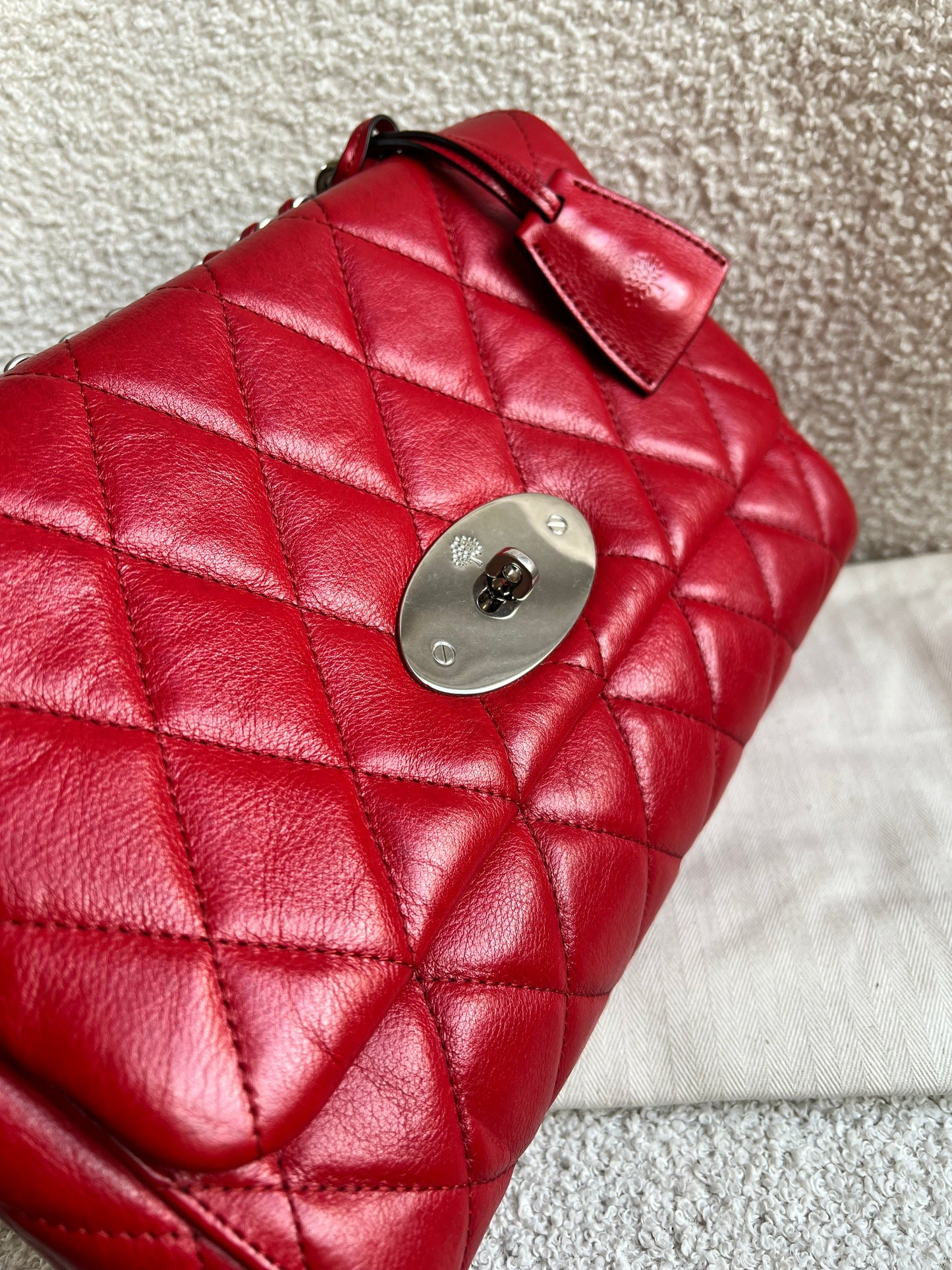 Mulberry Scarlet Red Quilted Medium Lily with Gold Hardware (RRP £1095)