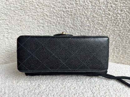 Chanel Square Mini Classic Flap in Black Caviar with gold hardware