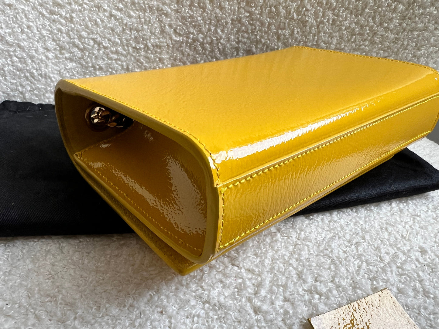 Yves Saint Laurent (YSL) Small Kate Yellow Patent with Gold Hardware (RRP £1,440)