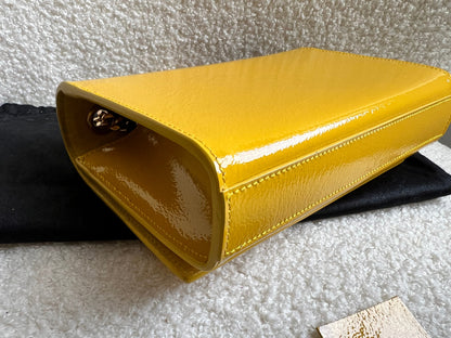 Yves Saint Laurent (YSL) Small Kate Yellow Patent with Gold Hardware (RRP £1,440)