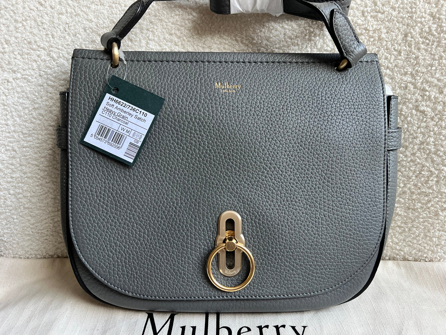 Mulberry Grey Soft Amberley Satchel (RRP £1,195)