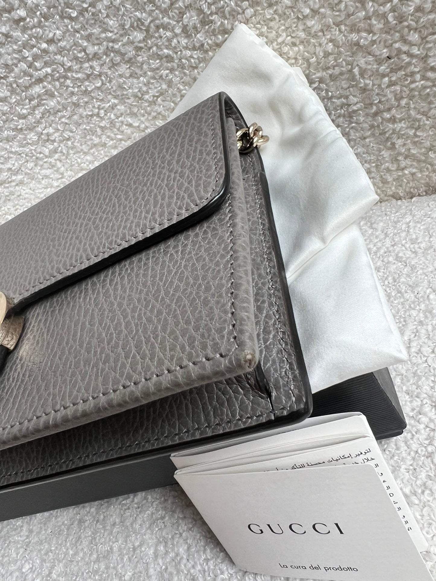 Gucci Dollar Grey Interlocking Chain Wallet