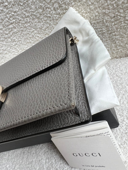 Gucci Dollar Grey Interlocking Chain Wallet