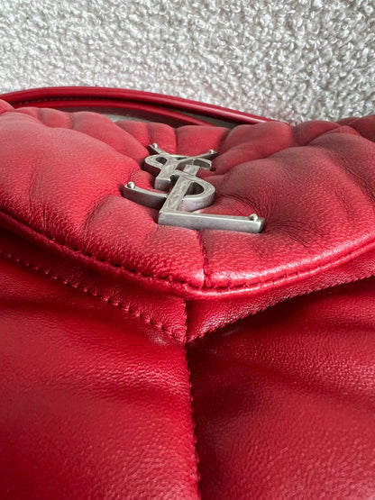 Yves Saint Laurent (YSL) Small Puffer in Red Quilted Lambskin (RRP £2,415)