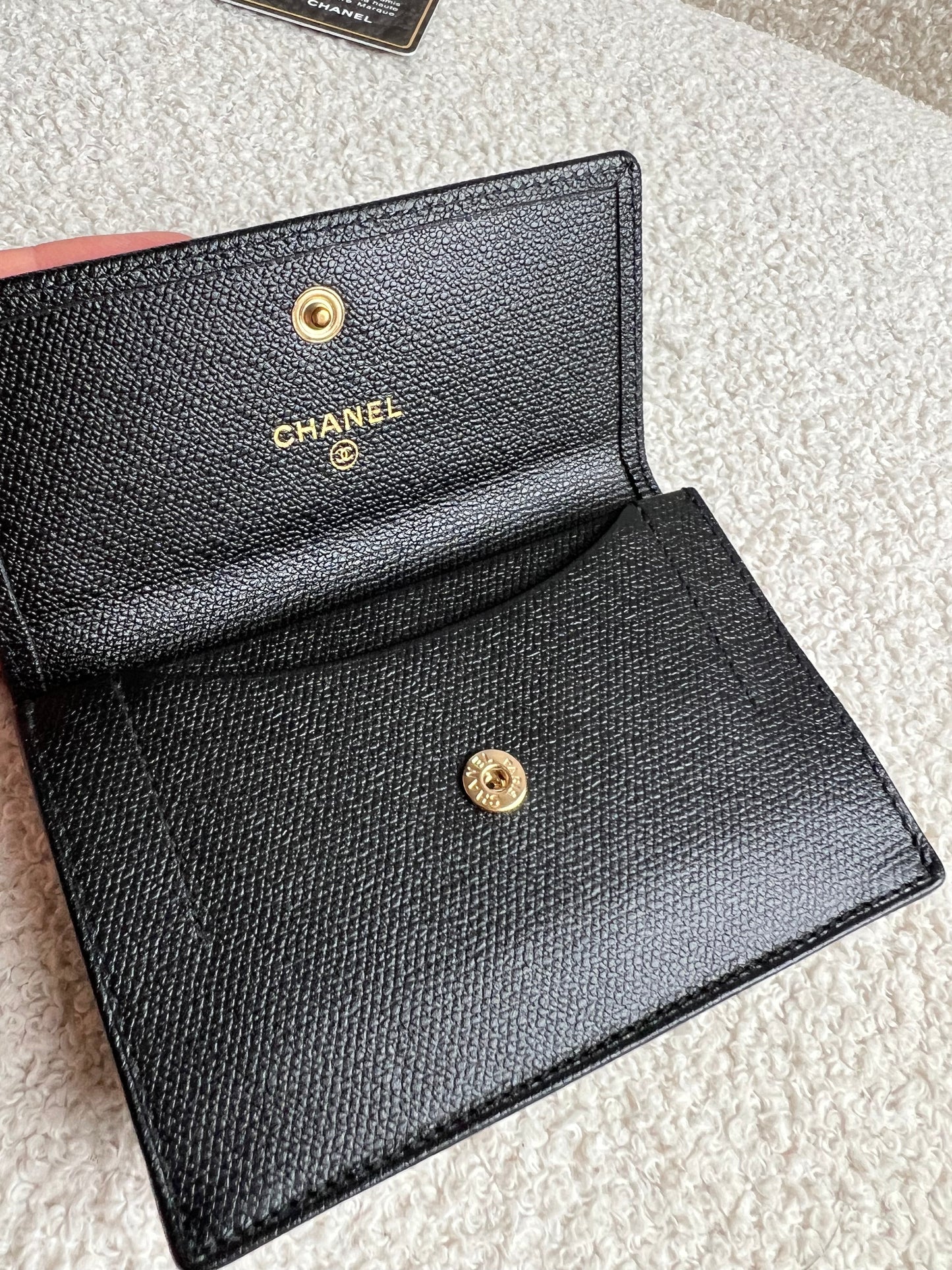 Chanel Black Coco Button Keyring Pouch