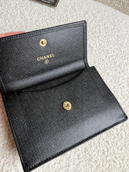 Chanel Black Coco Button Keyring Pouch