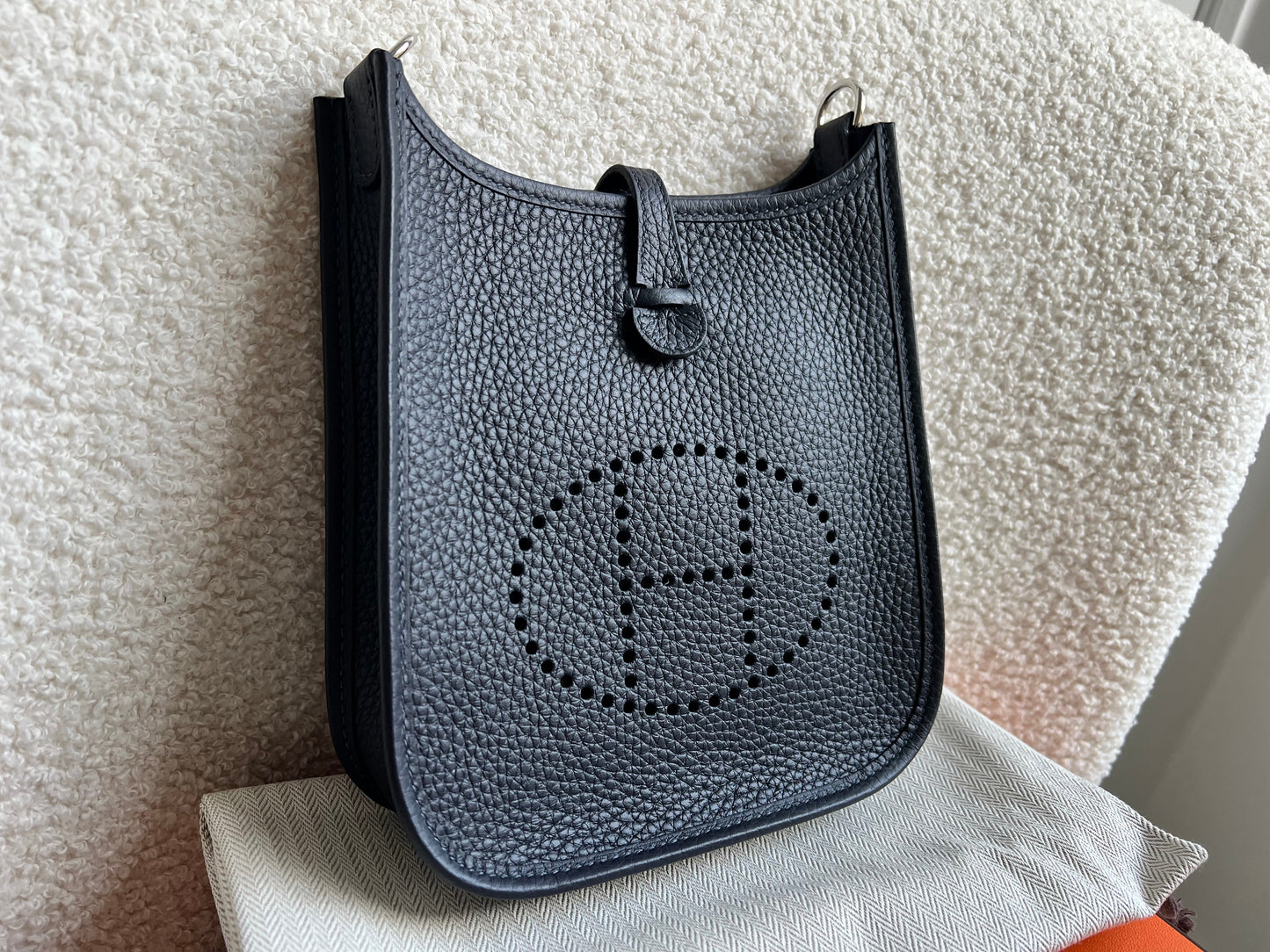 Hermes Evelyne TPM in Caban Clemence Leather with Palladium Hardware
