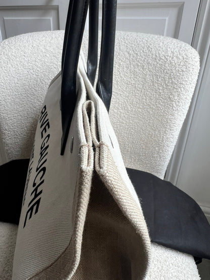 Yves Saint Laurent Large Rive Gauche in Canvas and Printed Leather (RRP £1440)