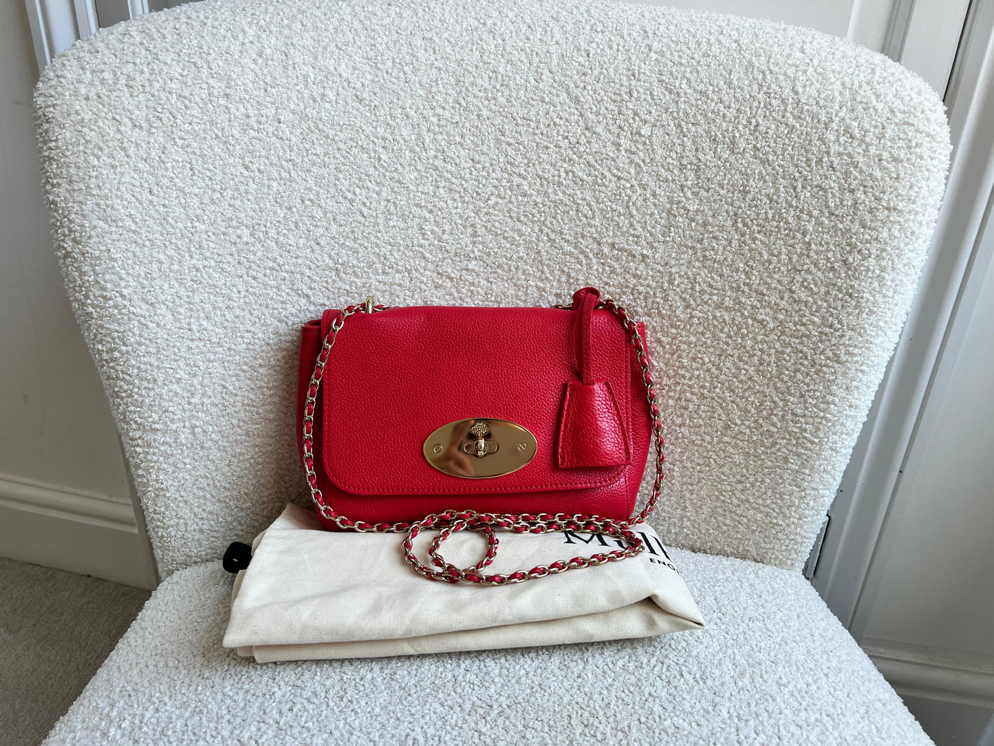 Mulberry Hibiscus Red Regular Lily with Gold Hardware (RRP £995)
