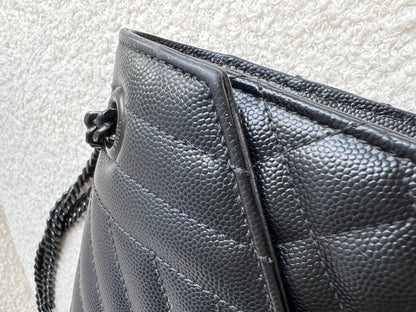 Yves Saint Laurent (YSL) Large Black on Black Envelope Bag (RRP £2,400)