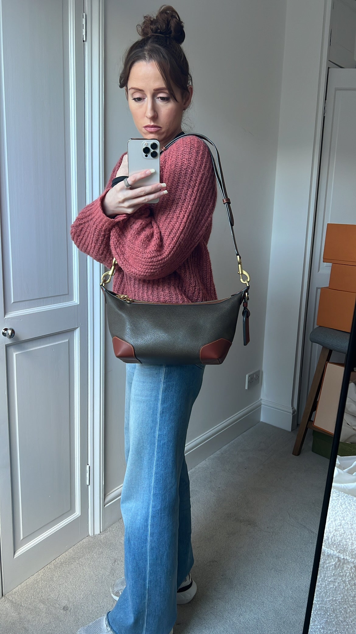 Mulberry Heritage Crossbody Clipper Eco Cognac Scotchgrain