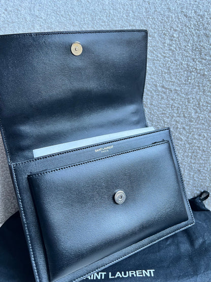 Yves Saint Laurent (YSL) Black Medium Sunset with Silver Hardware (RRP £1,950)