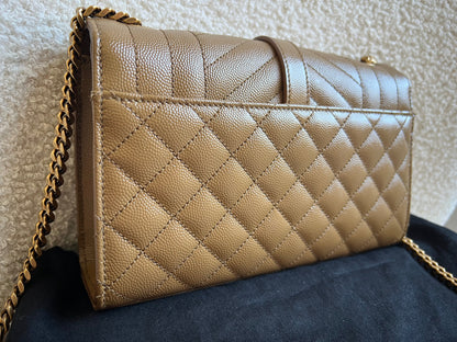 Yves Saint Laurent (YSL) Beige Small Envelope Bag (RRP £1,940)