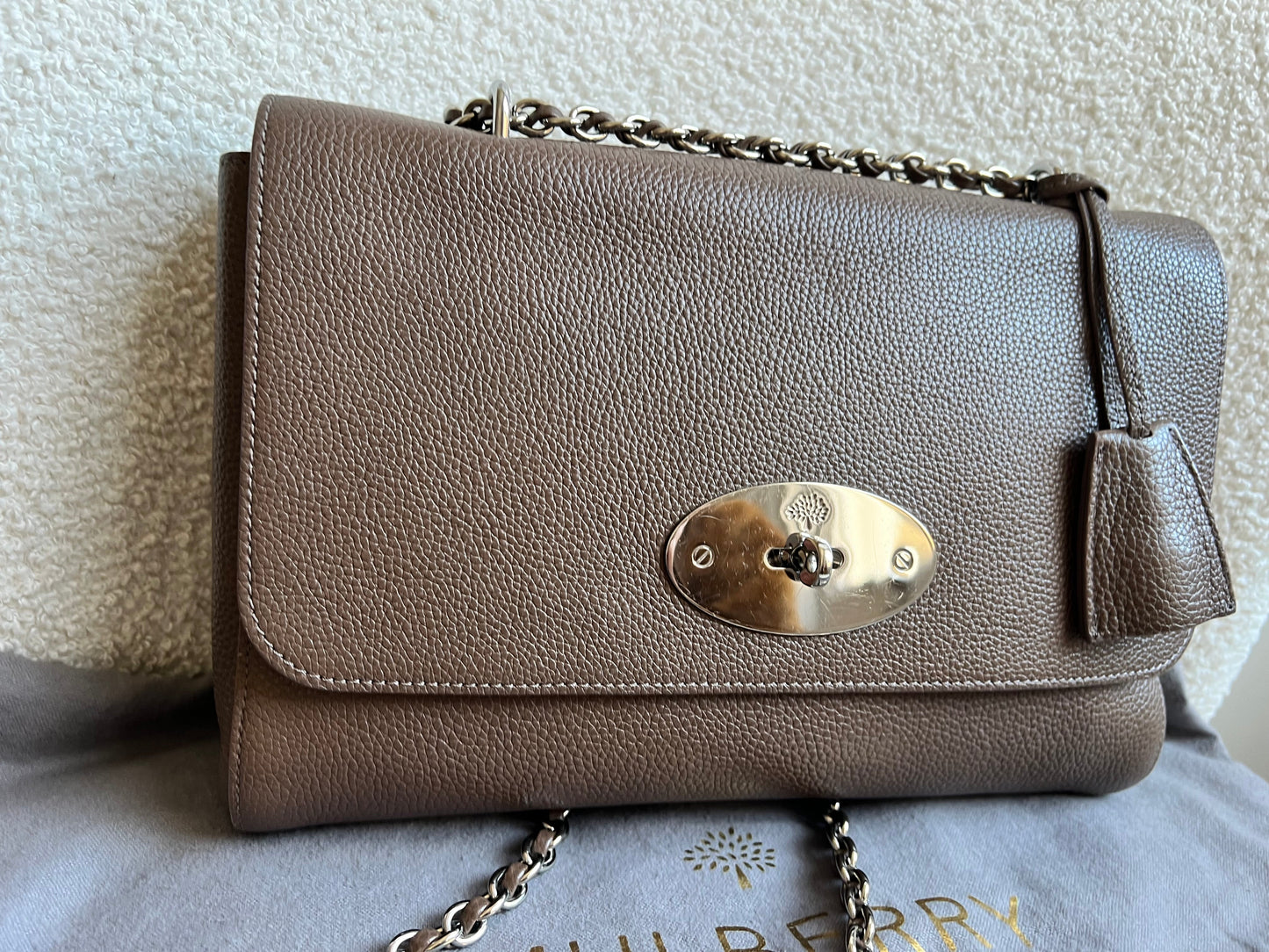 Mulberry Taupe Medium Lily with Silver Hardware (RRP £1095)
