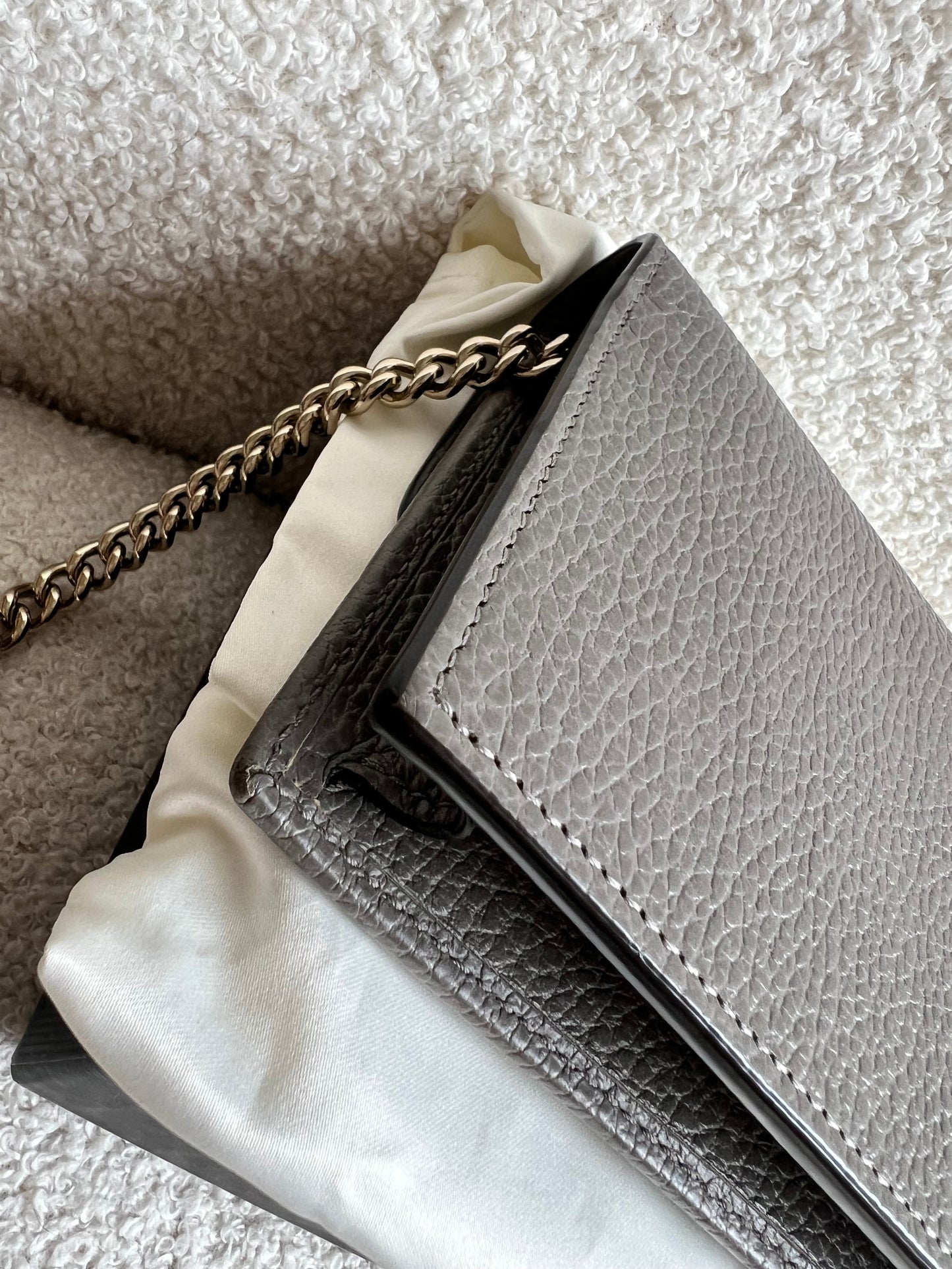 Gucci Dollar Grey Interlocking Chain Wallet