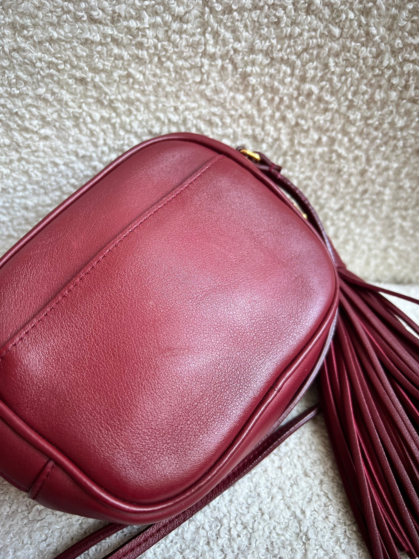 Yves Saint Laurent (YSL) Burgundy Blogger Camera Bag