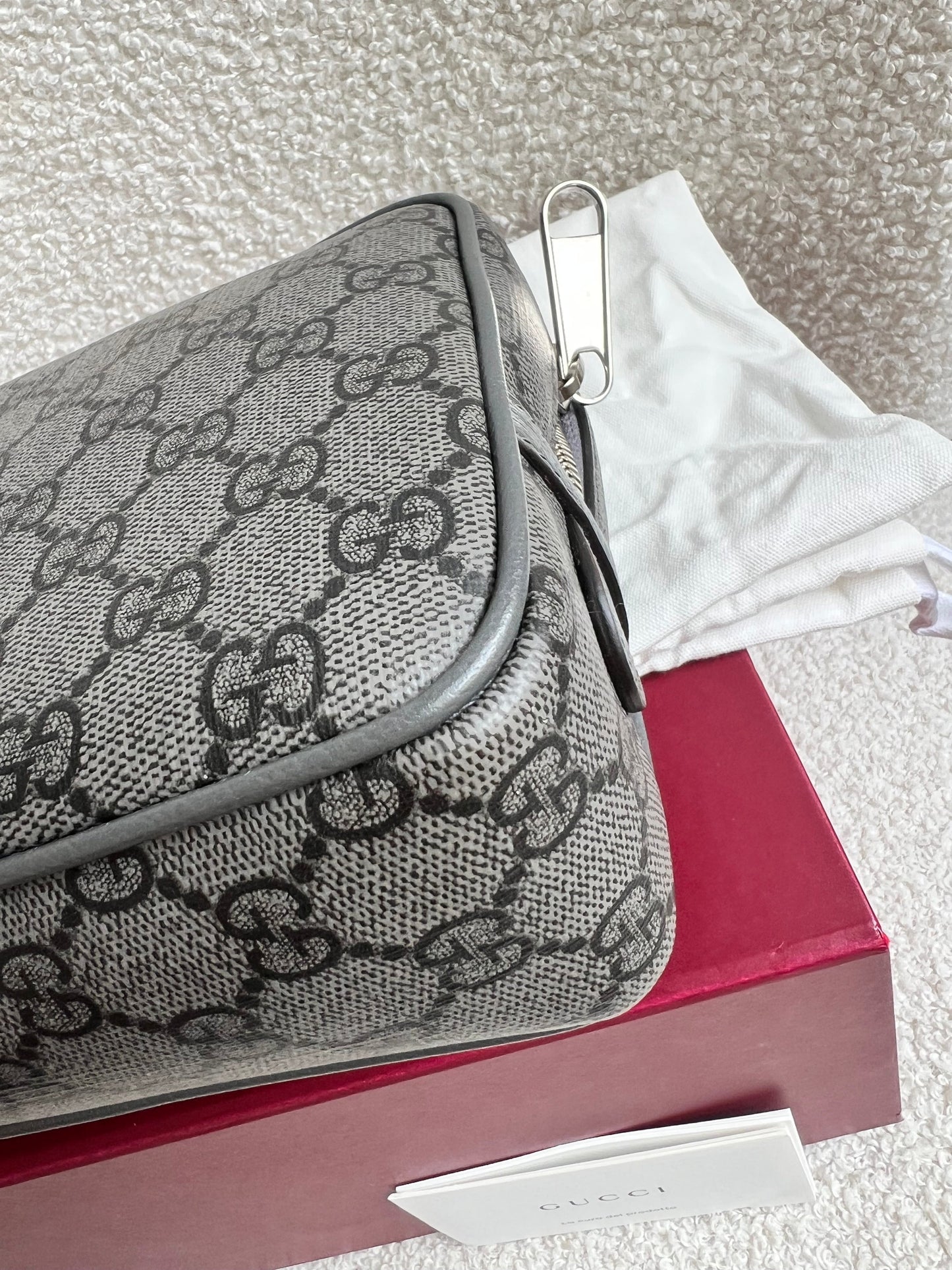 Gucci Grey / Black Supreme Toiletries Bag (RRP £575)