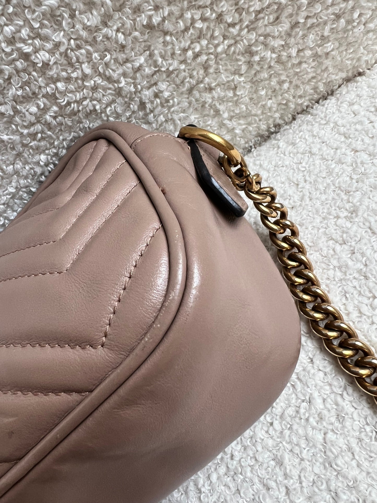 Gucci GG Dusty Pink Marmont Mini Shoulder Bag (RRP £1,360)
