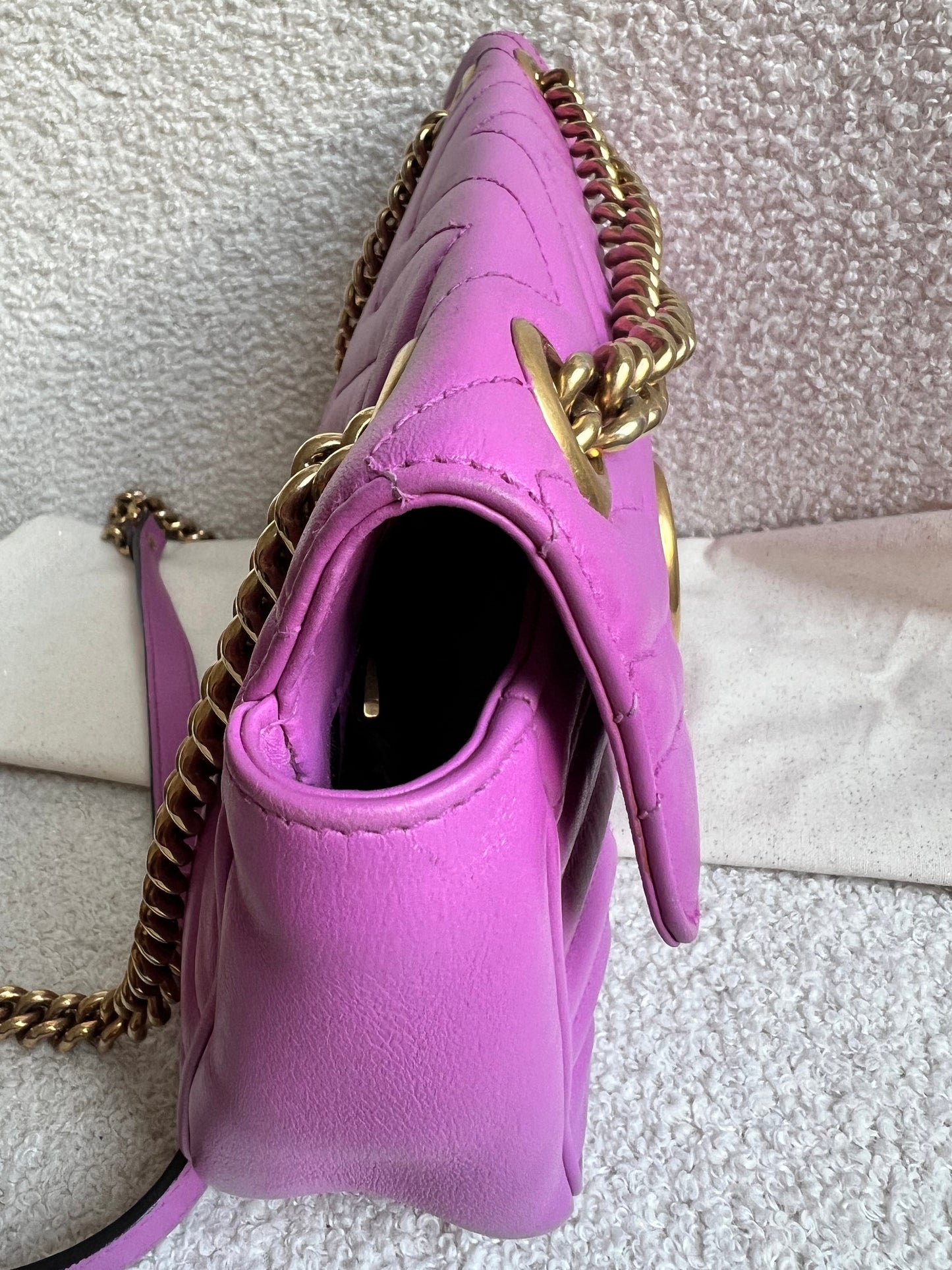 Gucci GG Hot Pink Marmont Small Shoulder Bag (RRP £2070)