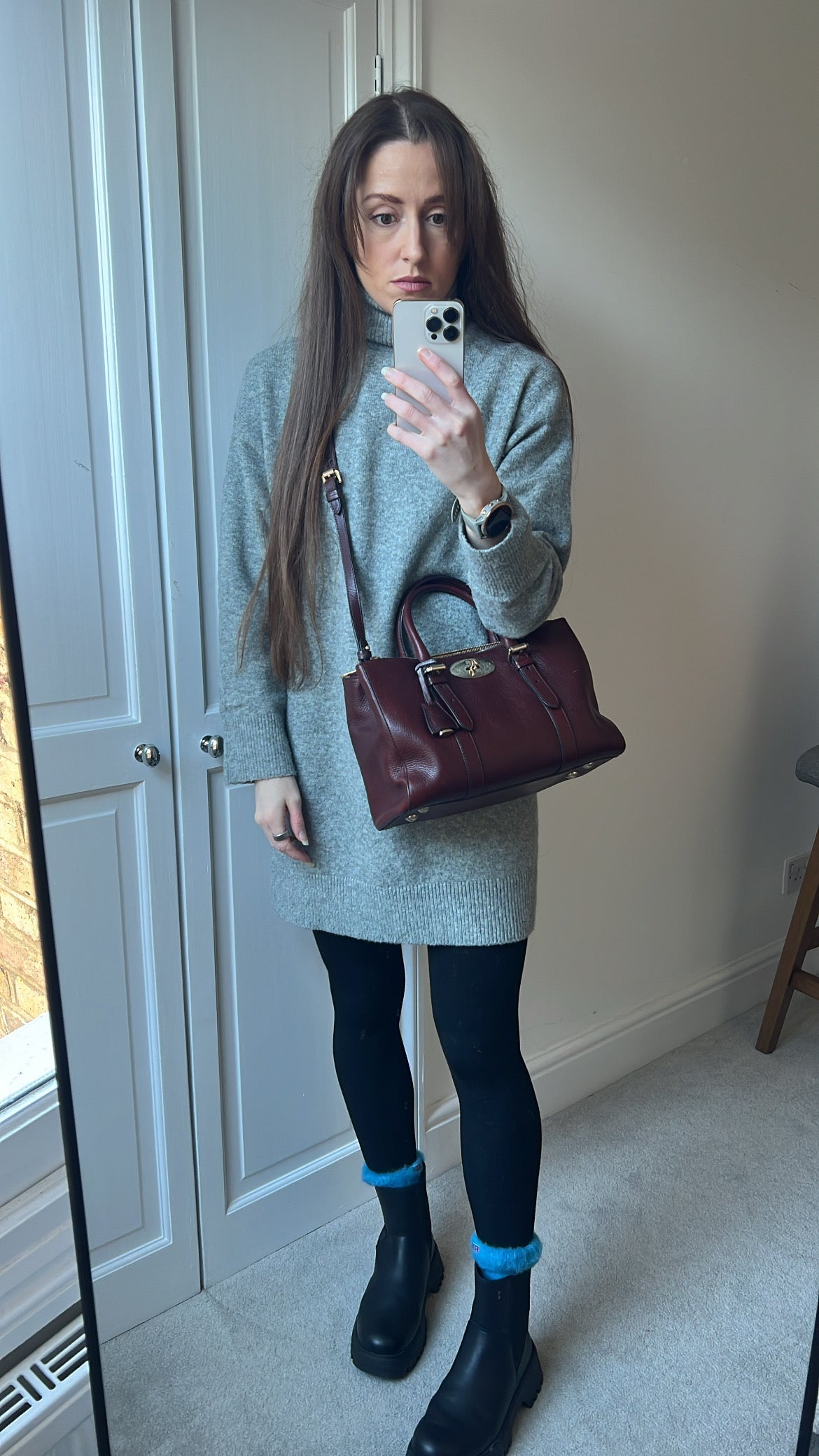 Mulberry Oxblood Small Double Zip Bayswater Tote (£1500)