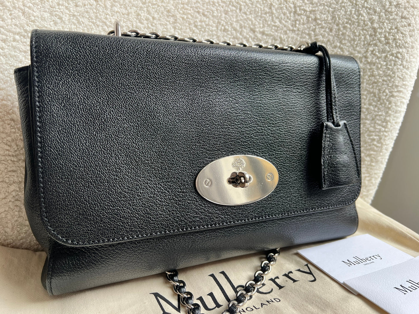 Mulberry Black Medium Lily with Silver Hardware (RRP £1095)