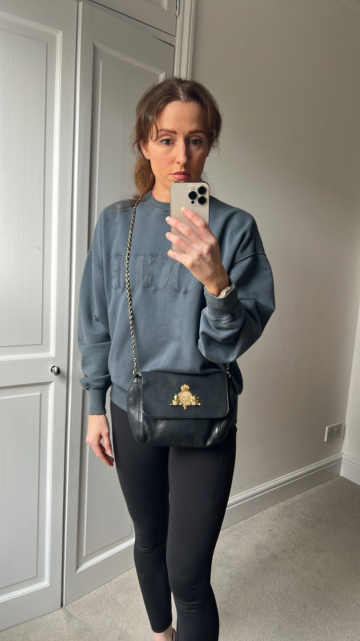 Mulberry Small Black Margaret Shoulder Bag with Small Purse