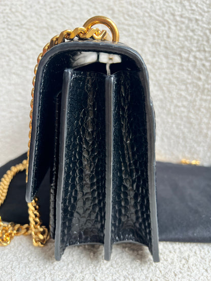 Yves Saint Laurent (YSL) Black Croc Medium Sunset with Gold Hardware (RRP £2,230)