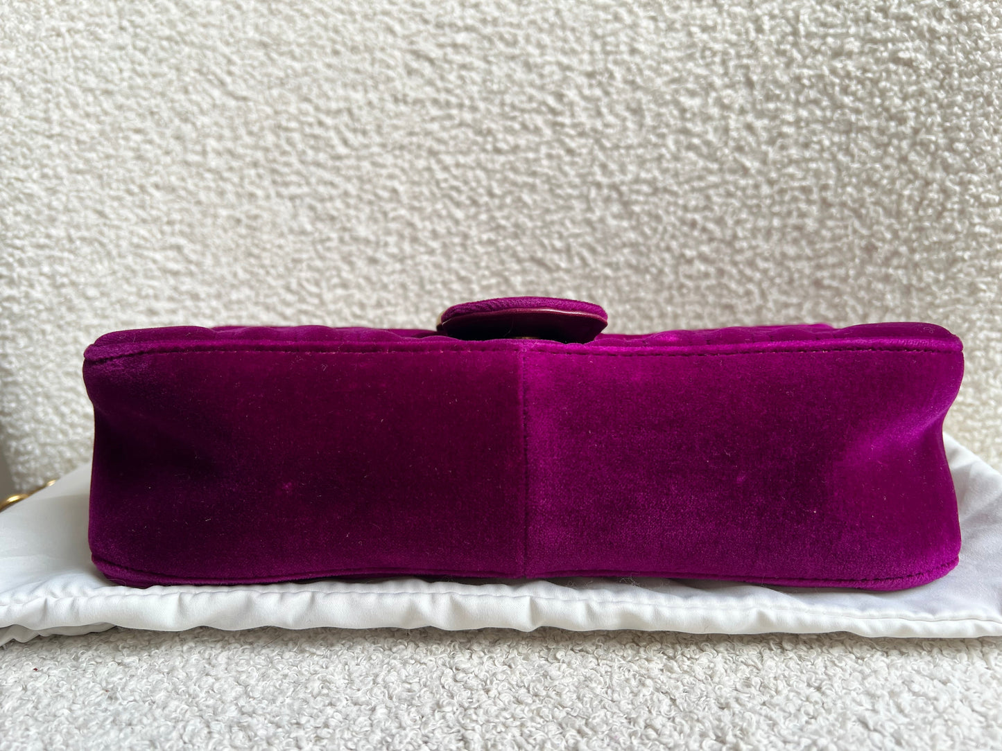 Gucci GG Fuchsia Velvet Marmont Small Shoulder Bag (RRP £1490)