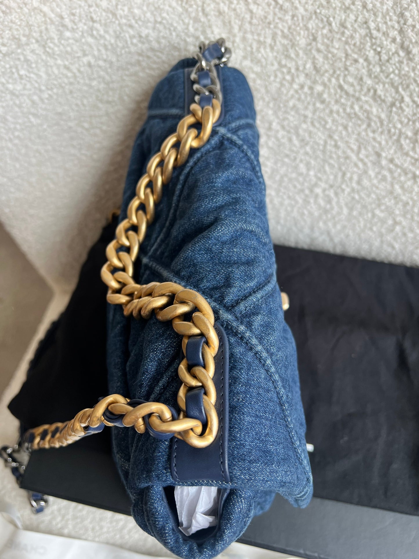 Chanel Small 19 in Blue Denim