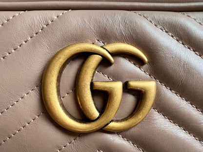 Gucci GG Marmont Porcelain Rose Small Shoulder Bag (RRP £1440)