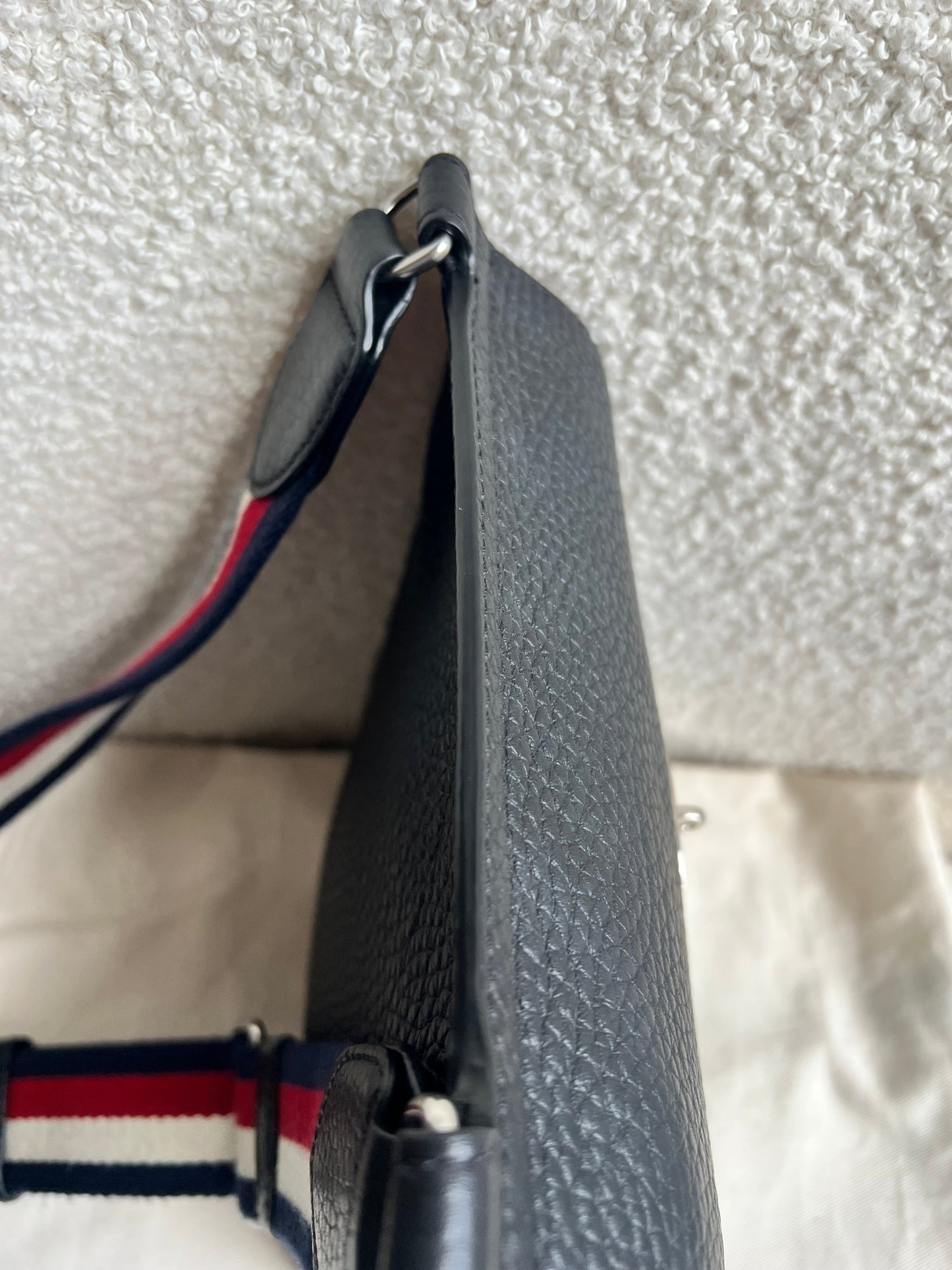 Mulberry Small Black Antony with striped strap