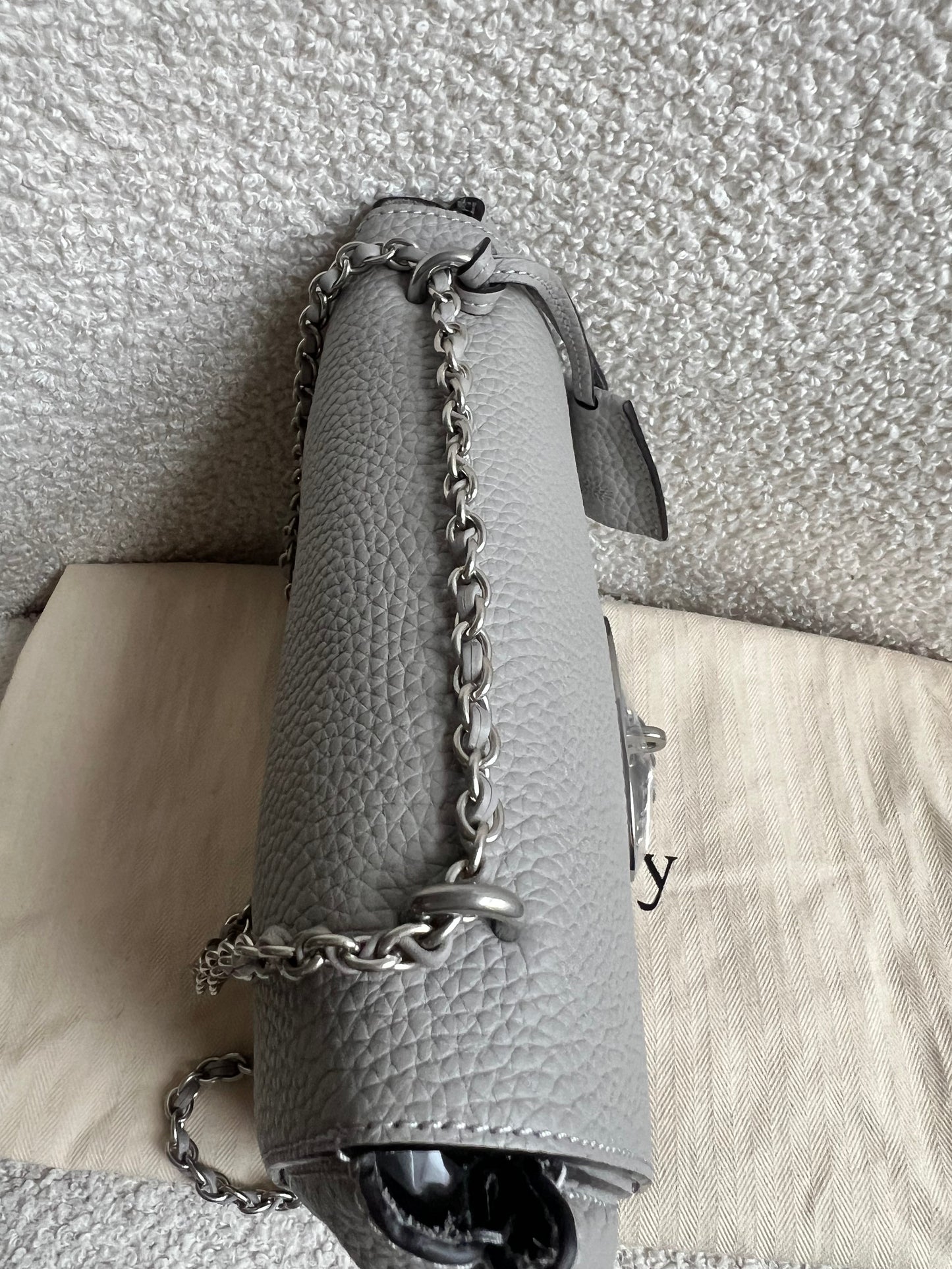 Mulberry Pale Grey Regular Lily Heavy Grain (RRP £1095)