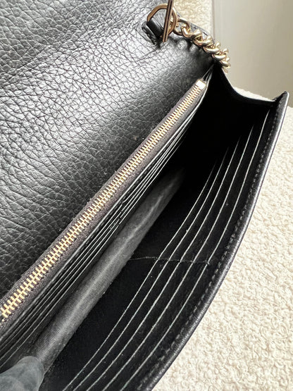 Gucci Black Interlocking GG Chain Wallet