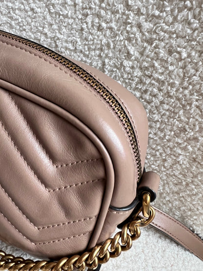 Gucci GG Dusty Pink Marmont Mini Shoulder Bag (RRP £1,360)