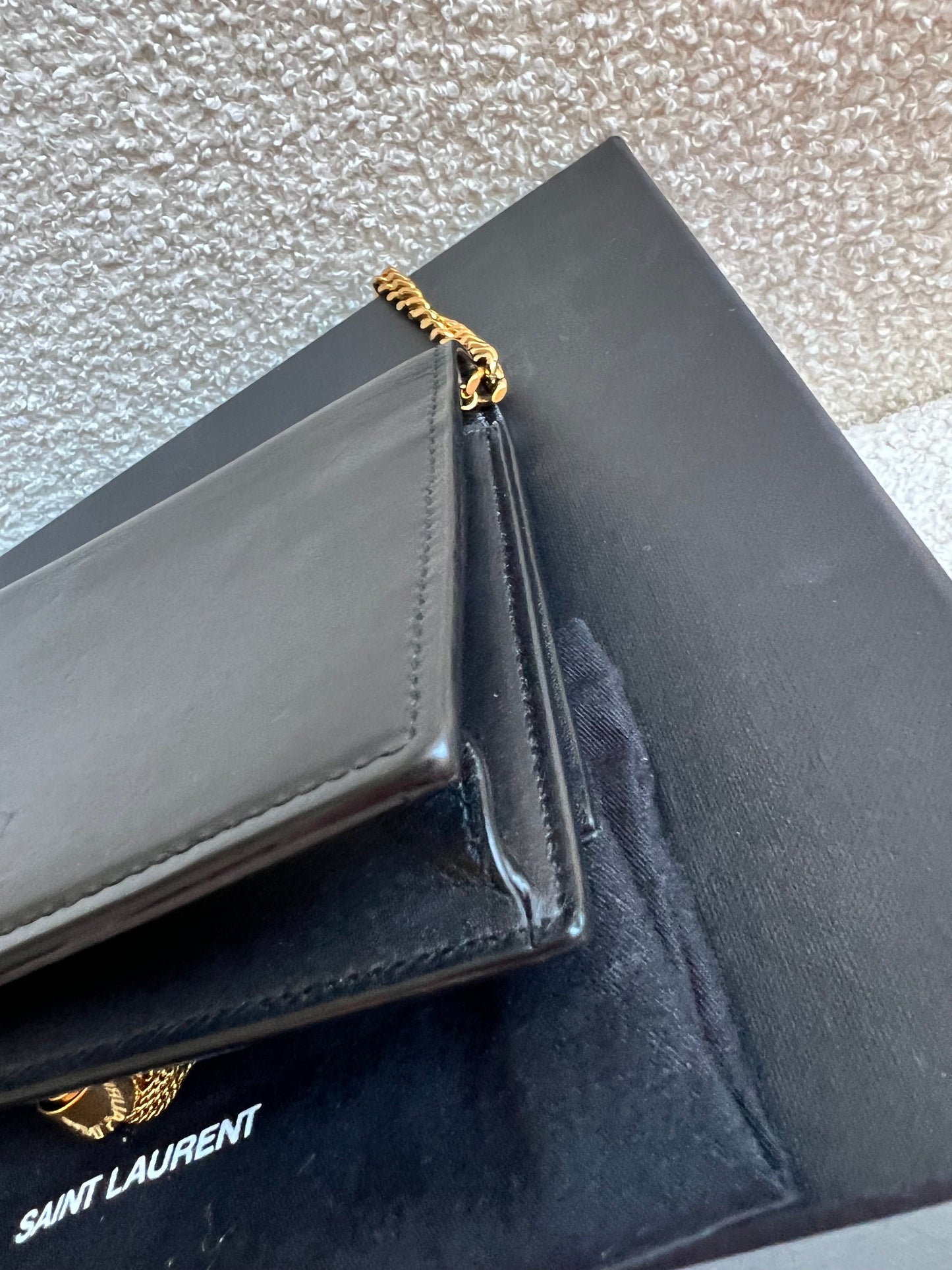 Yves Saint Laurent (YSL) Black Kate Tassel Chain Wallet Gold Hardware (RRP £1,440)