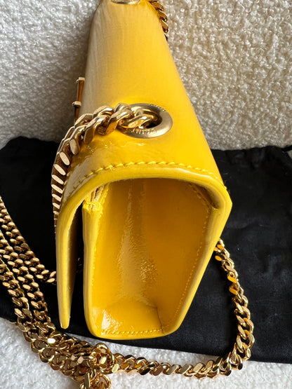 Yves Saint Laurent (YSL) Small Kate Yellow Patent with Gold Hardware (RRP £1,440)