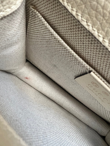 Gucci Cream GG Marmont Chain Mini Bag