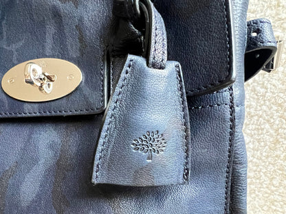 Mulberry Mini Cara Backpack in Midnight Blue Camo Printed Goat (RRP £995)