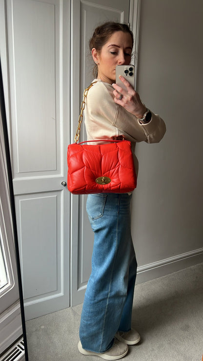 Mulberry Coral Orange Softie in Pillow Effect Nappa Leather (RRP £1650)